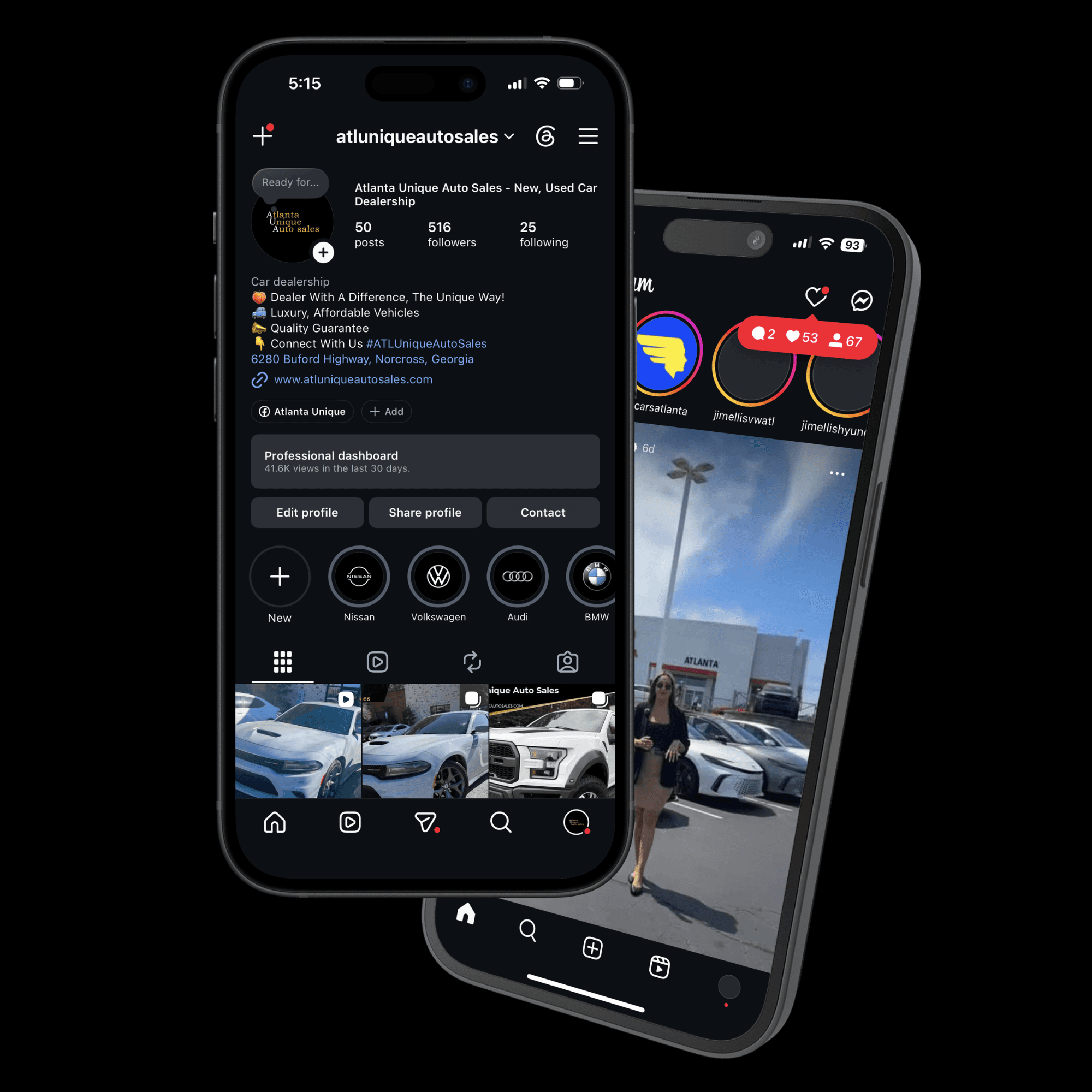 Atlanta Unique Auto Sales — new Instagram social profile