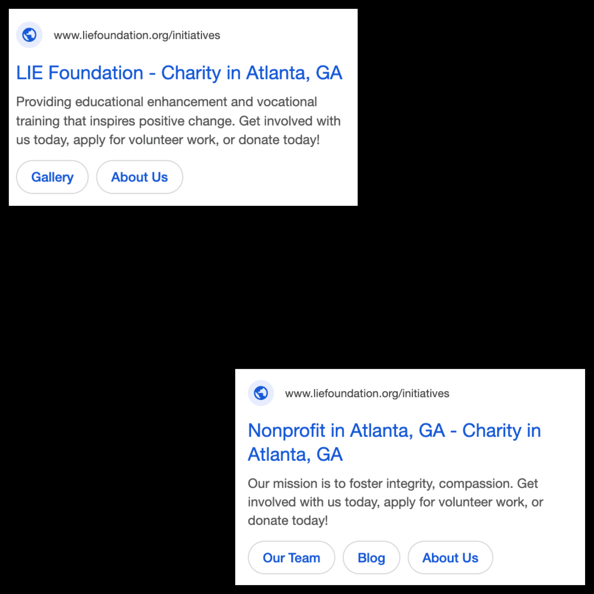 LIE Foundation — Google Ads branded search creative