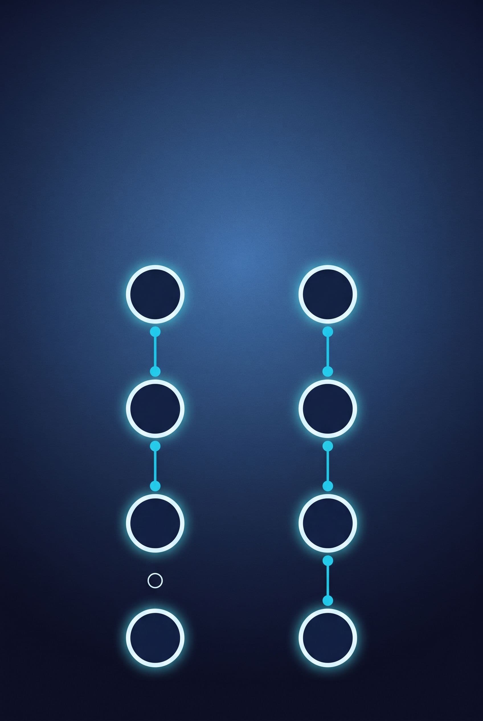 A broken chain beside a complete chain shows how browser-side tracking can lose events that server-side tracking keepings.