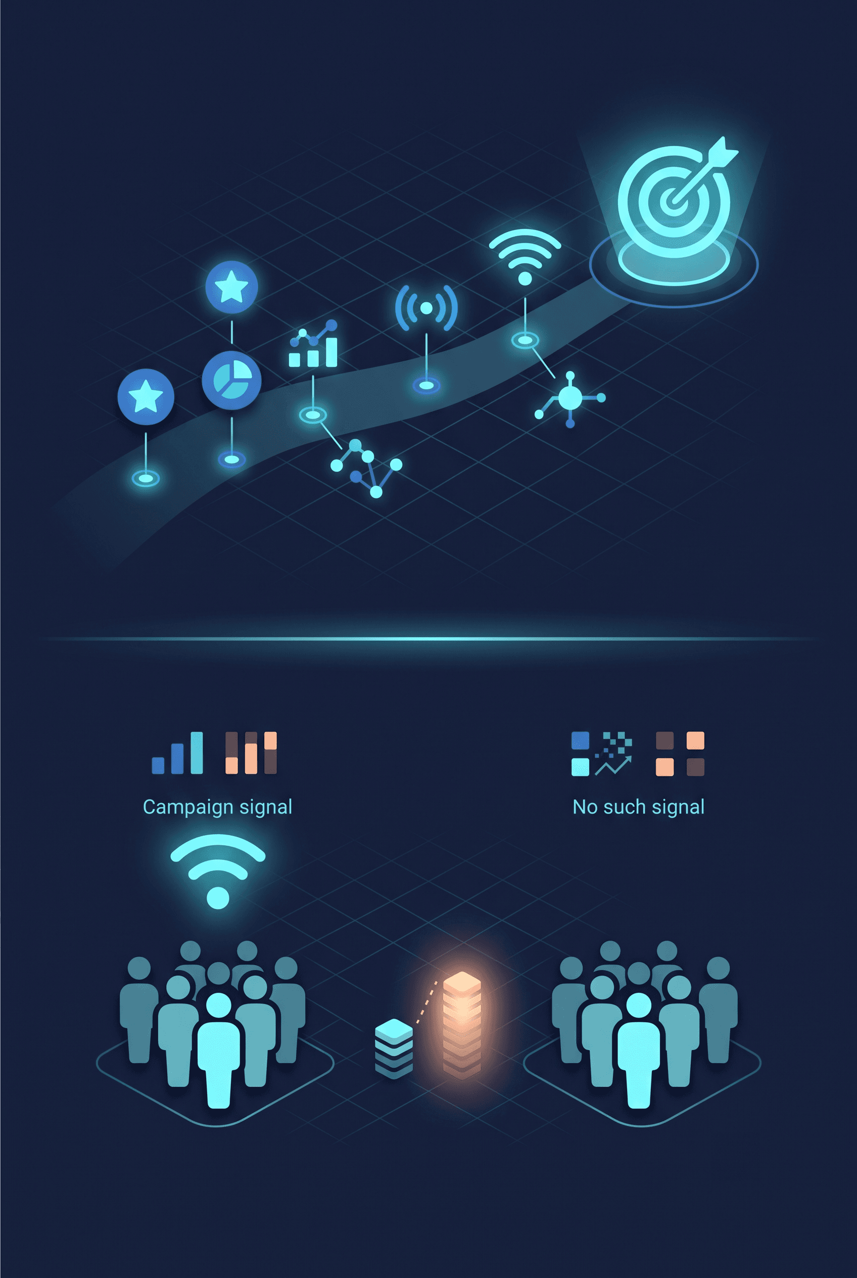 Attribution vs. incrementality — touches merely present versus a holdout test proving true lift.